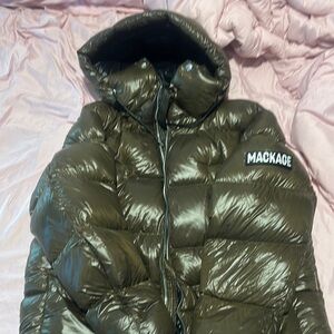Mackage Metallic Brown Hooded Puffer